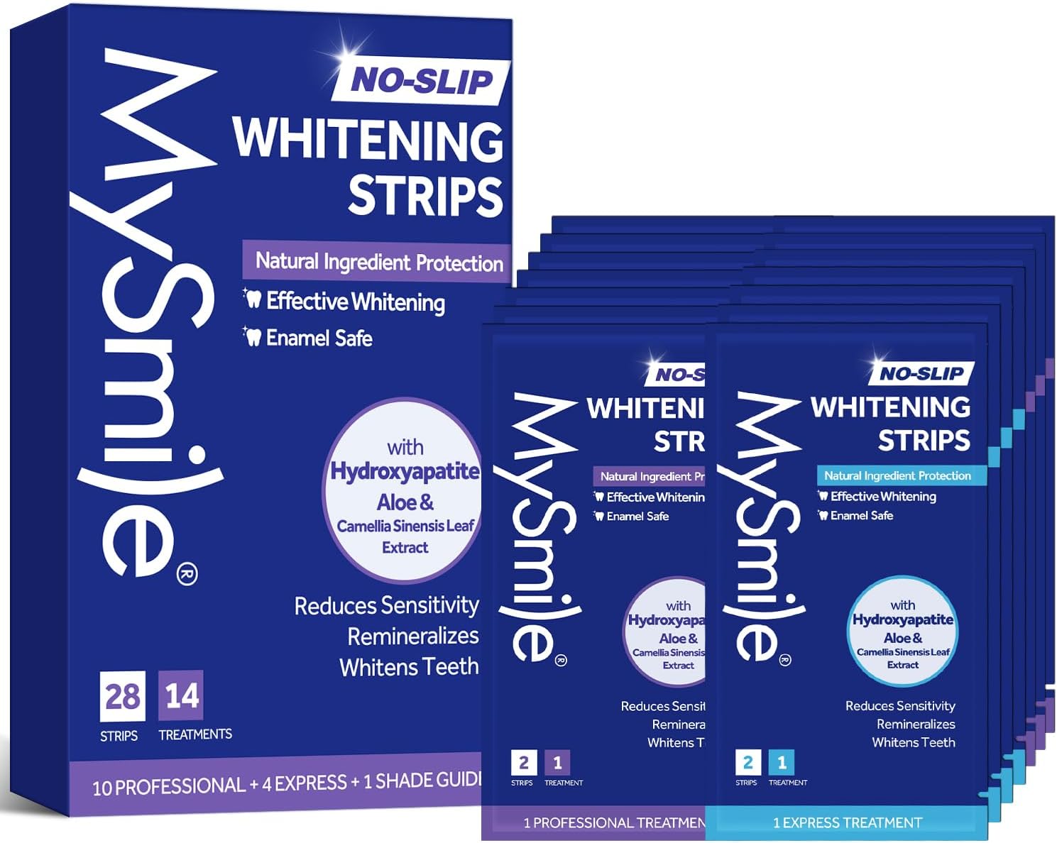 MySmile® Teeth Whitening Strips with Natural Ingredients (14 Pcs)