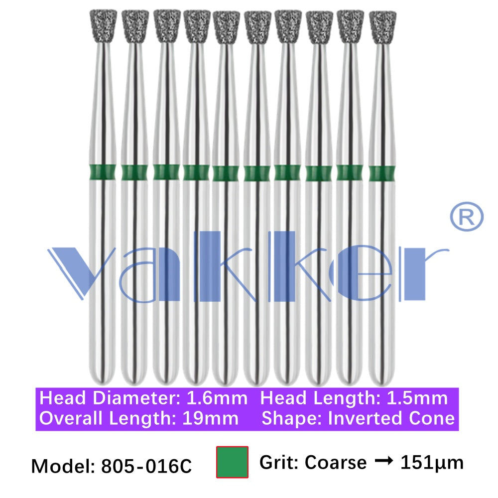 Vakker® Diamond Burs Inverted Cone Diamonds 10/pk