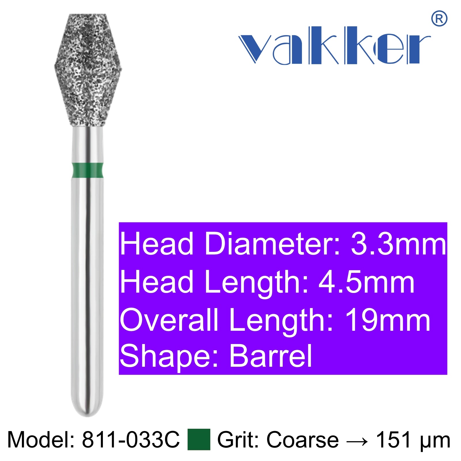 Vakker® Diamond Burs Demo Burs 1/pk