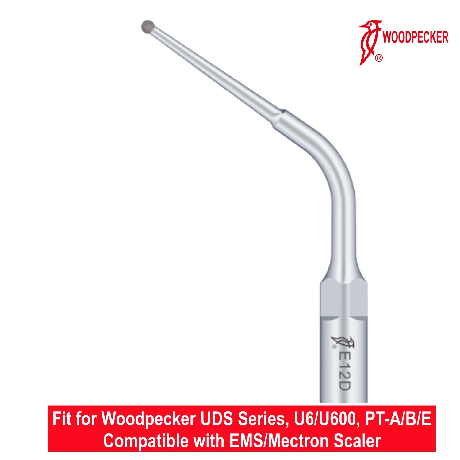 Woodpecker Ultrasonic Scaler Tips E12D 1pc/pk Fit for EMS & Mectron scalers