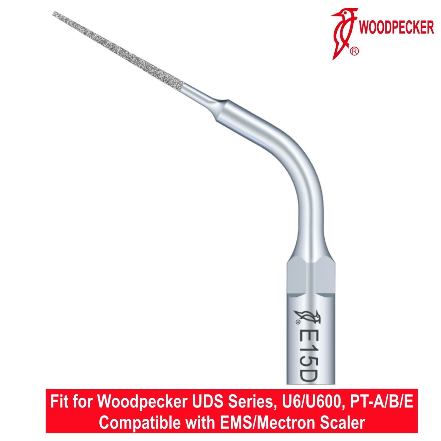 Woodpecker Ultrasonic Scaler Tips E15D 1pc/pk Fit for EMS & Mectron scalers
