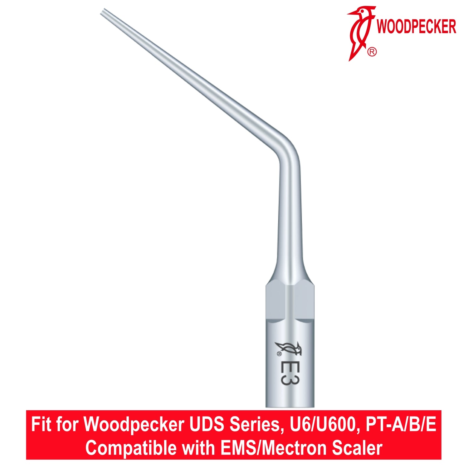 Woodpecker Ultrasonic Scaler Tips E3 1pc/pk Fit for EMS & Mectron scalers