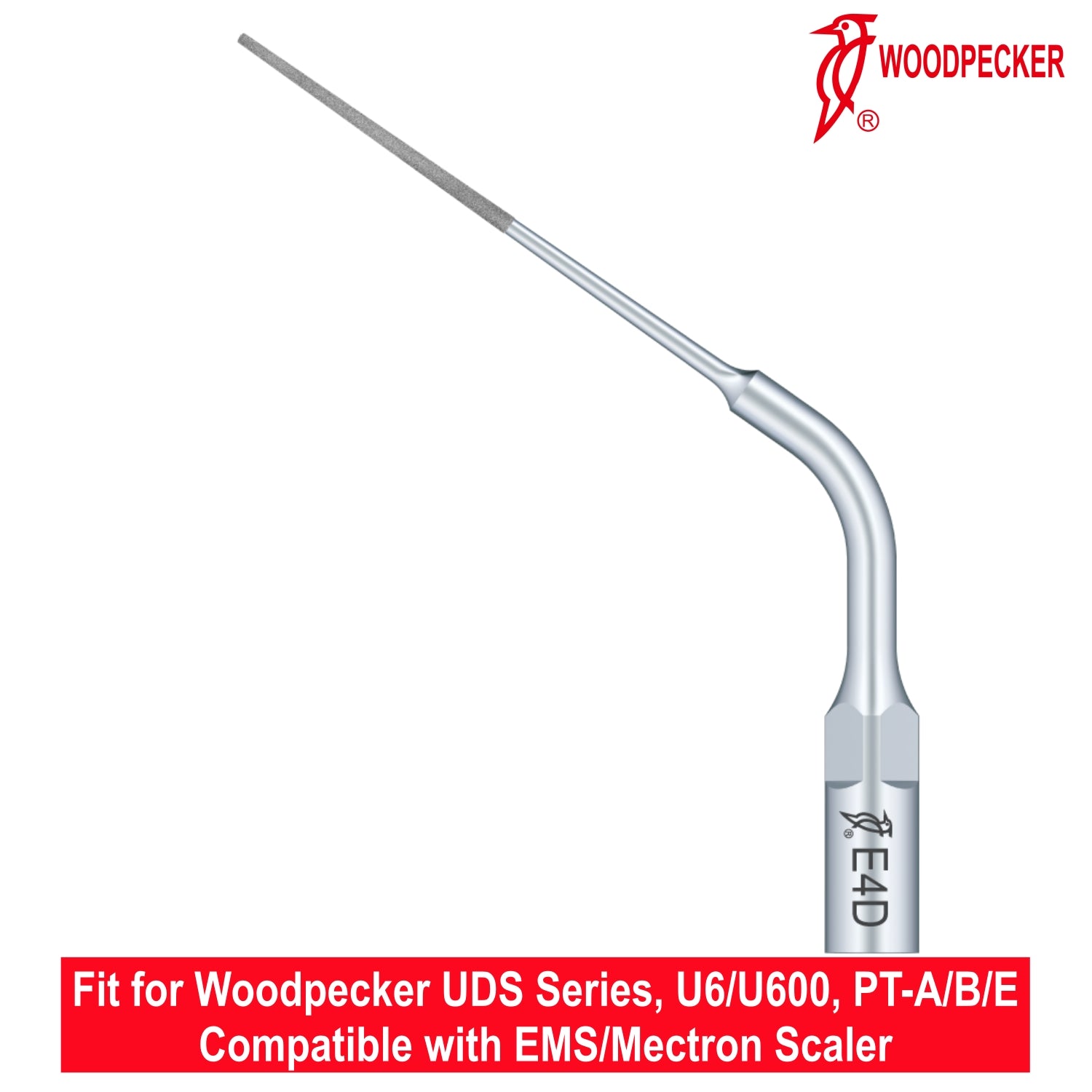 Woodpecker Ultrasonic Scaler Tips E4D 1pc/pk Fit for EMS & Mectron scalers