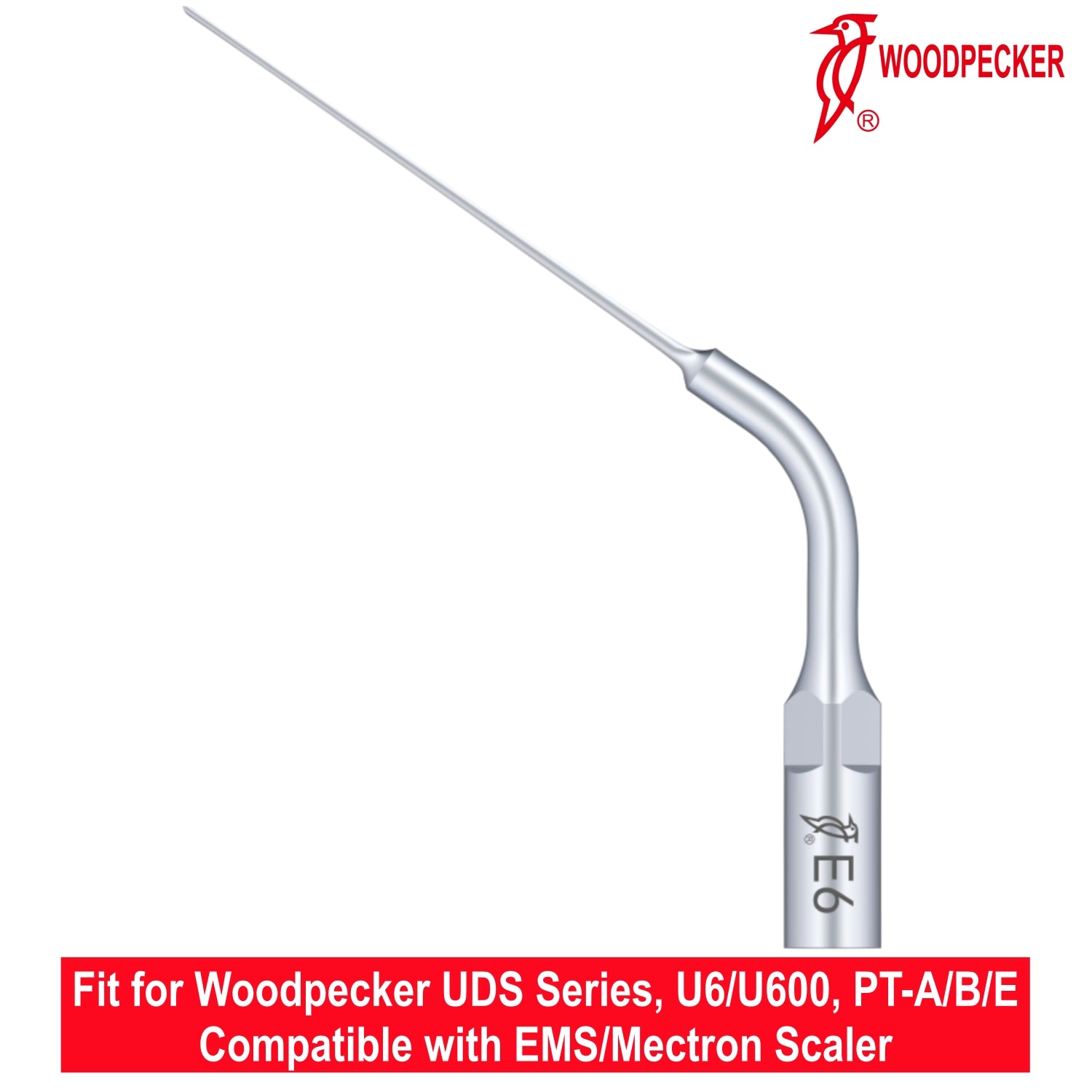 Woodpecker Ultrasonic Scaler Tips E6 1pc/pk Fit for EMS & Mectron scalers