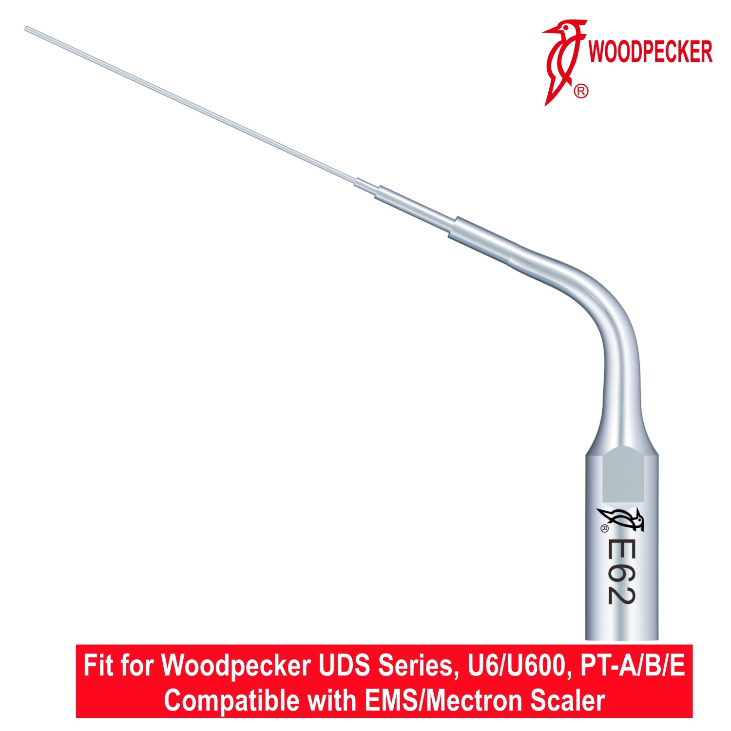 Woodpecker Ultrasonic Scaler Tips E62 1pc/pk Fit for EMS & Mectron scalers