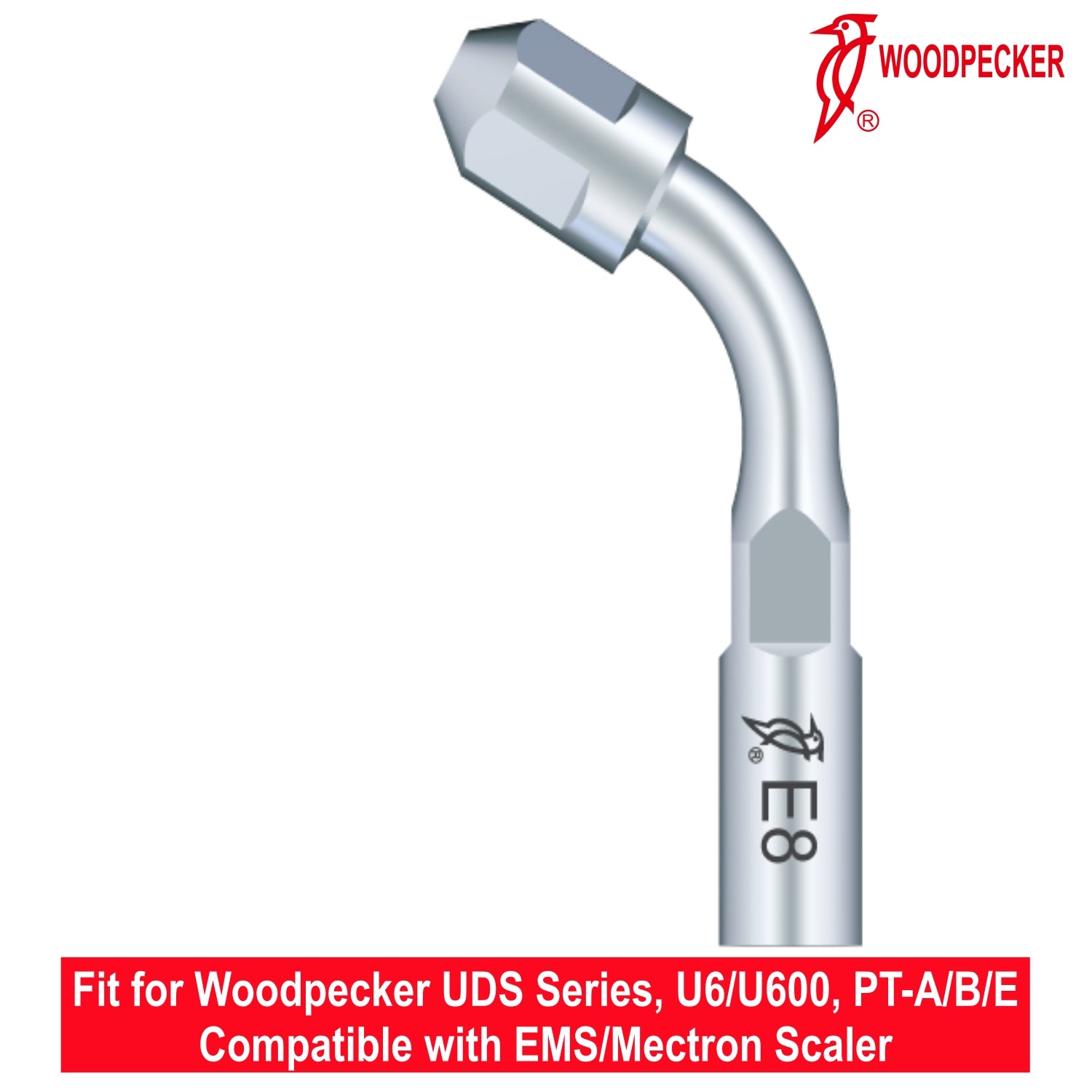 Woodpecker Ultrasonic Scaler Tips E8 1pc/pk Fit for EMS & Mectron scalers