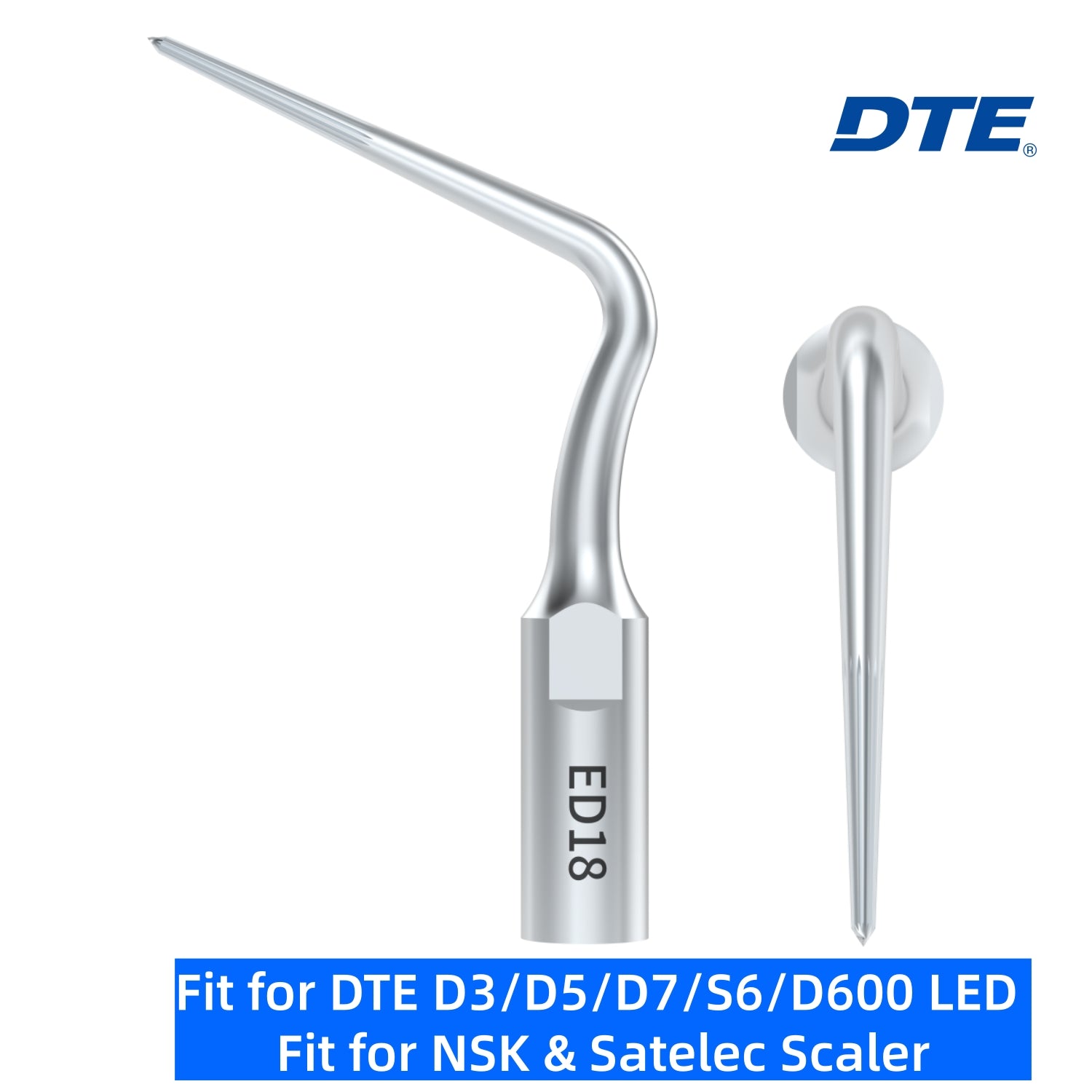 DTE Ultrasonic Scaler Tips ED18, 1/pk, Fit for DTE, NSK & Satelec Scaler