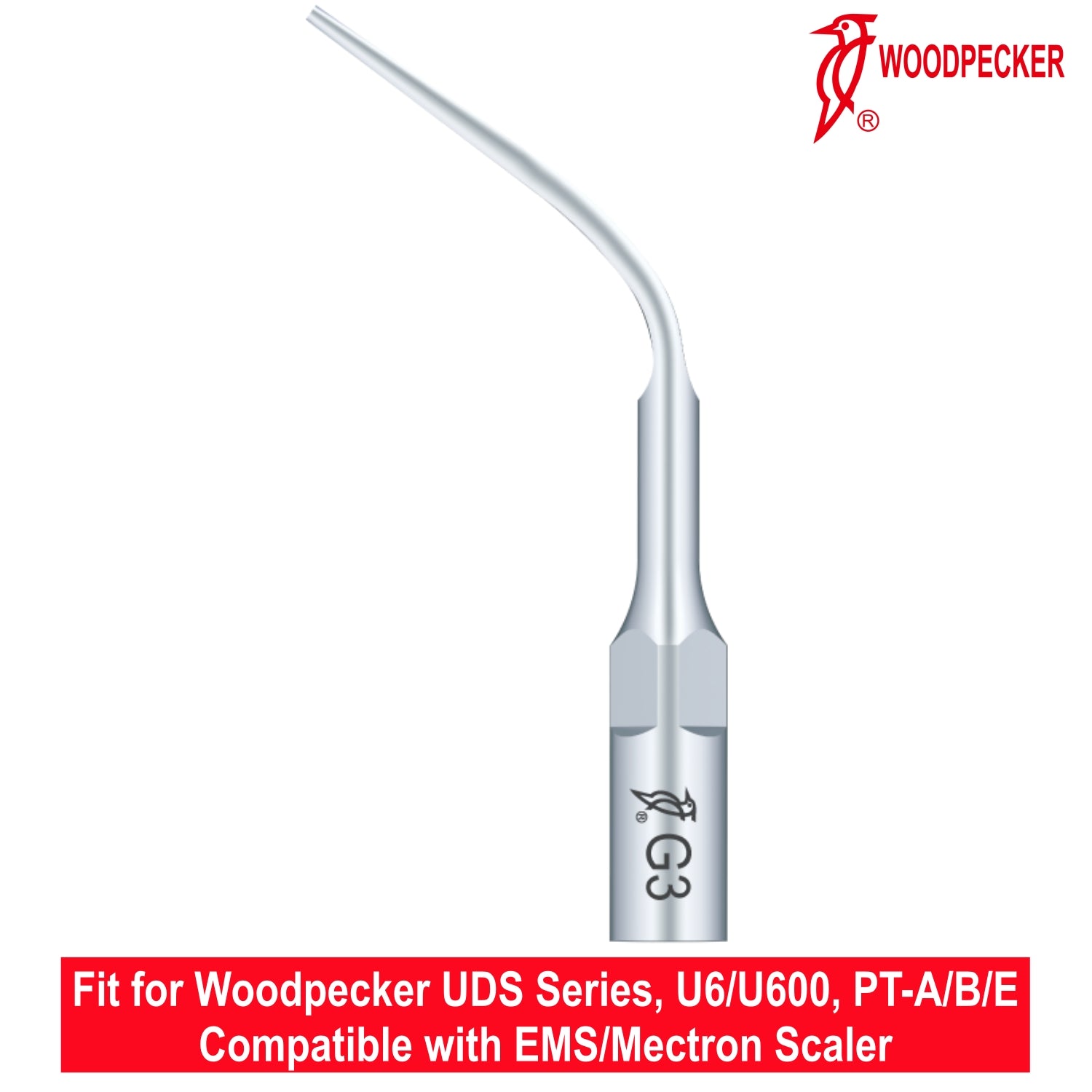 Woodpecker Ultrasonic Scaler Tips G3 5pc/pk Fit for EMS & Mectron scalers