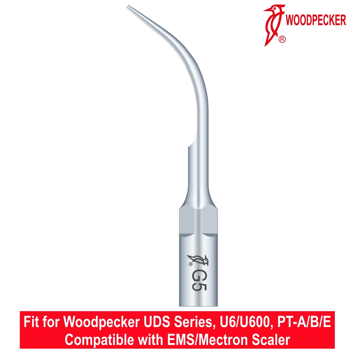 Woodpecker Ultrasonic Scaler Tips G5 5pc/pk Fit for EMS & Mectron scalers