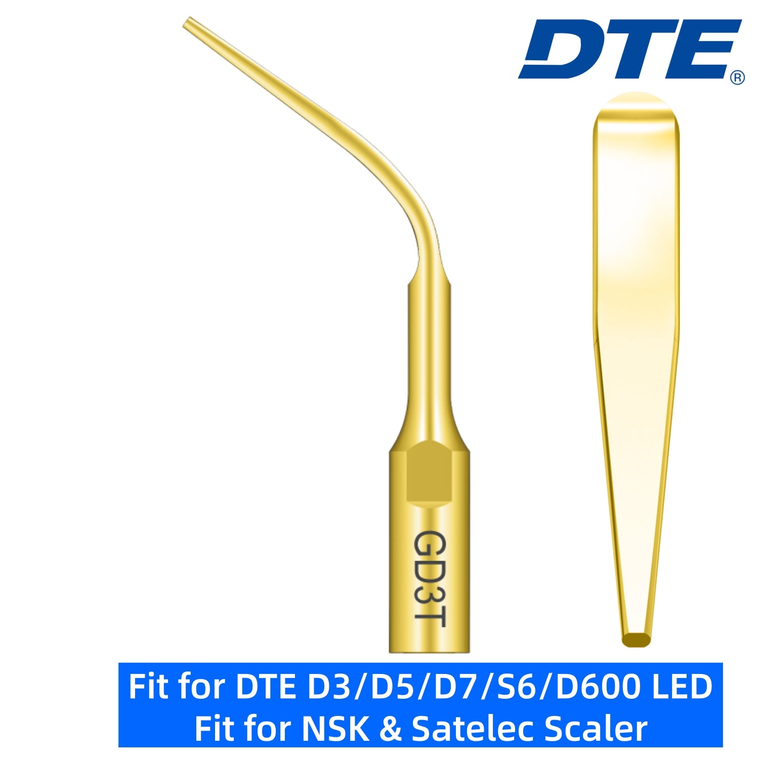 DTE Dental Ultrasonic Scaler Tips GD3T 5pc/pk Fit for NSK & Satelec Scaler