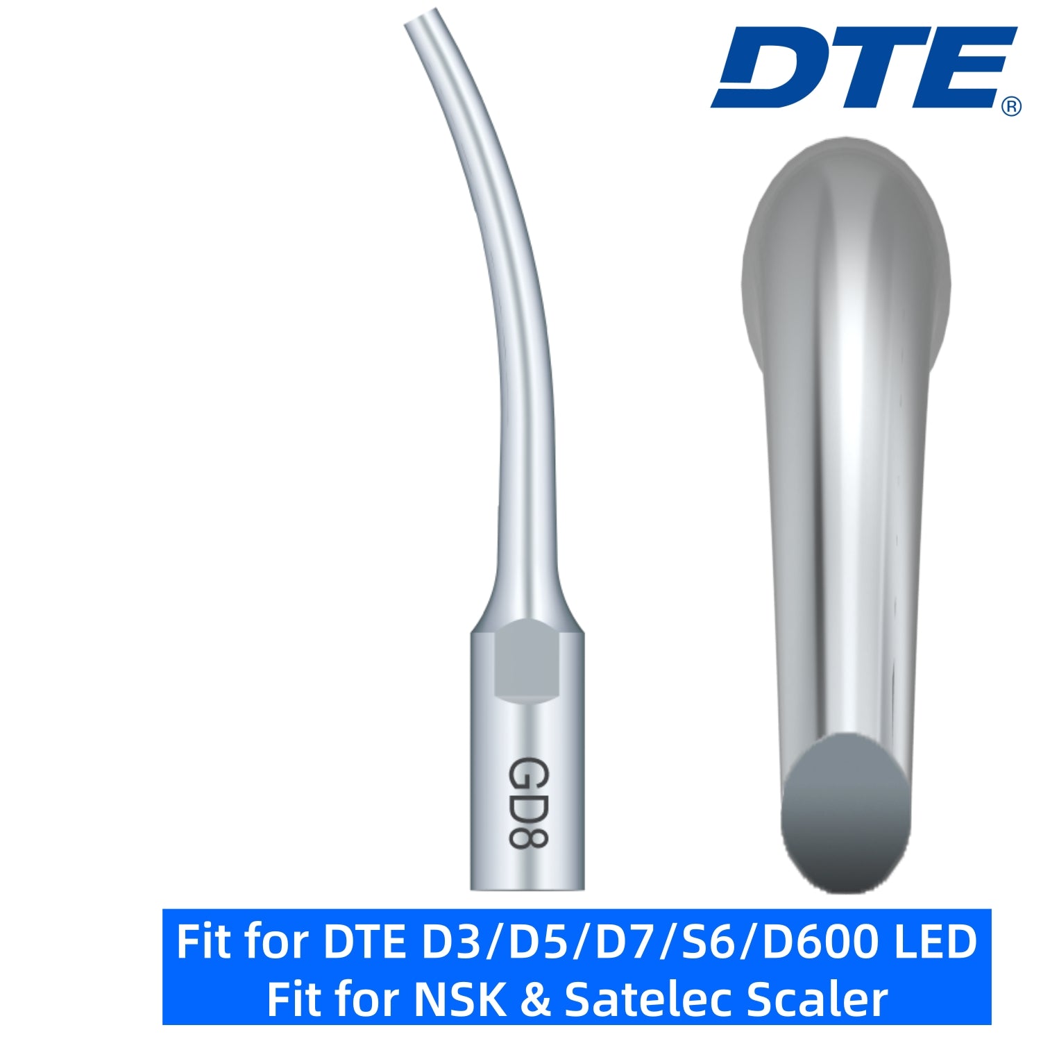DTE Dental Ultrasonic Scaler Tips GD8 5pc/pk Fit for NSK & Satelec Scaler