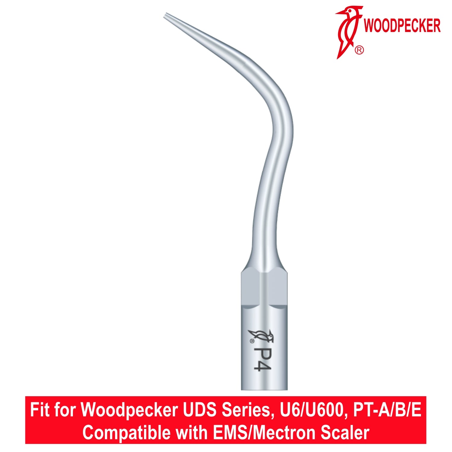 Woodpecker Ultrasonic Scaler Tips P4 5pc/pk Fit for EMS & Mectron scalers
