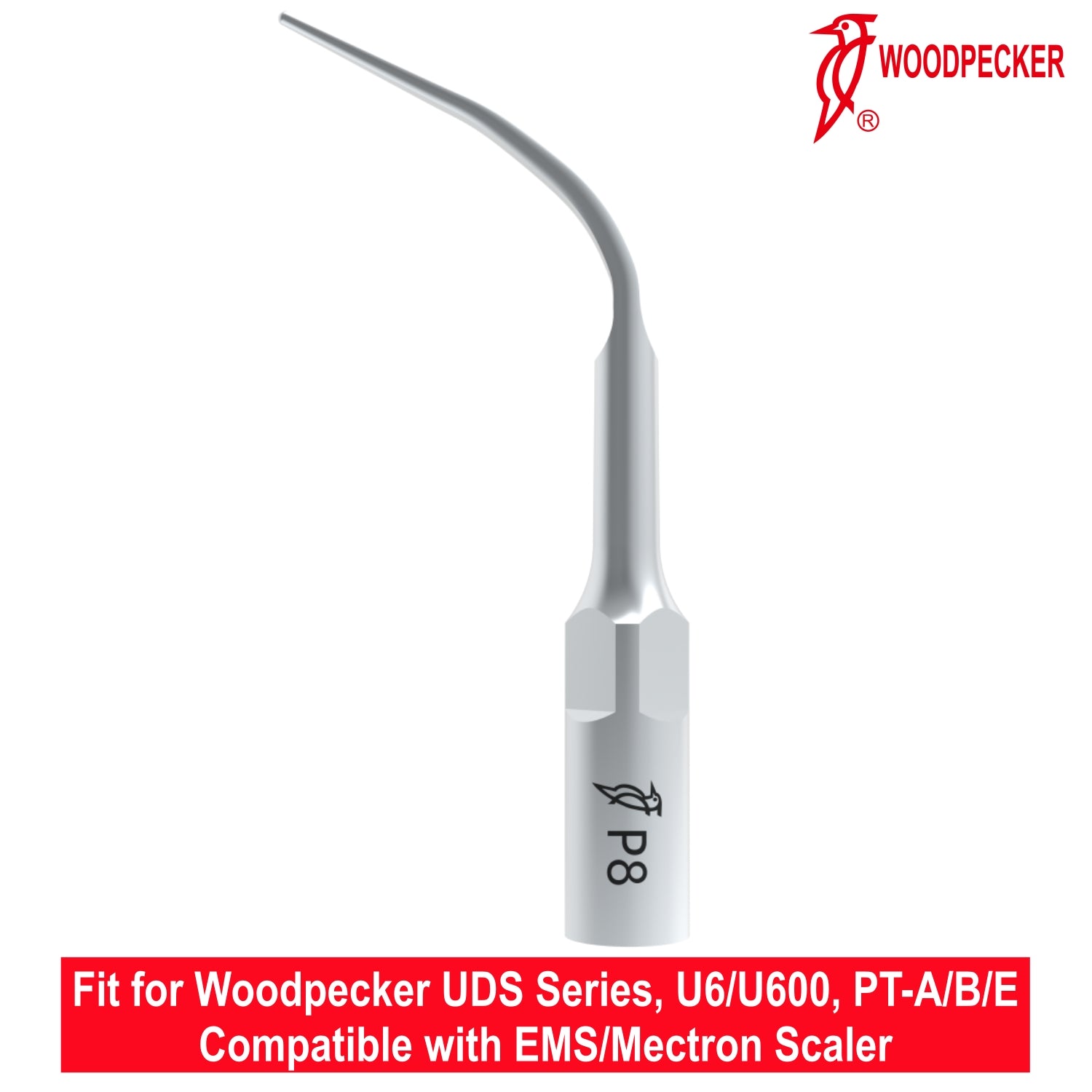 Woodpecker Ultrasonic Scaler Tips P8 1pc/pk Fit for EMS & Mectron scalers