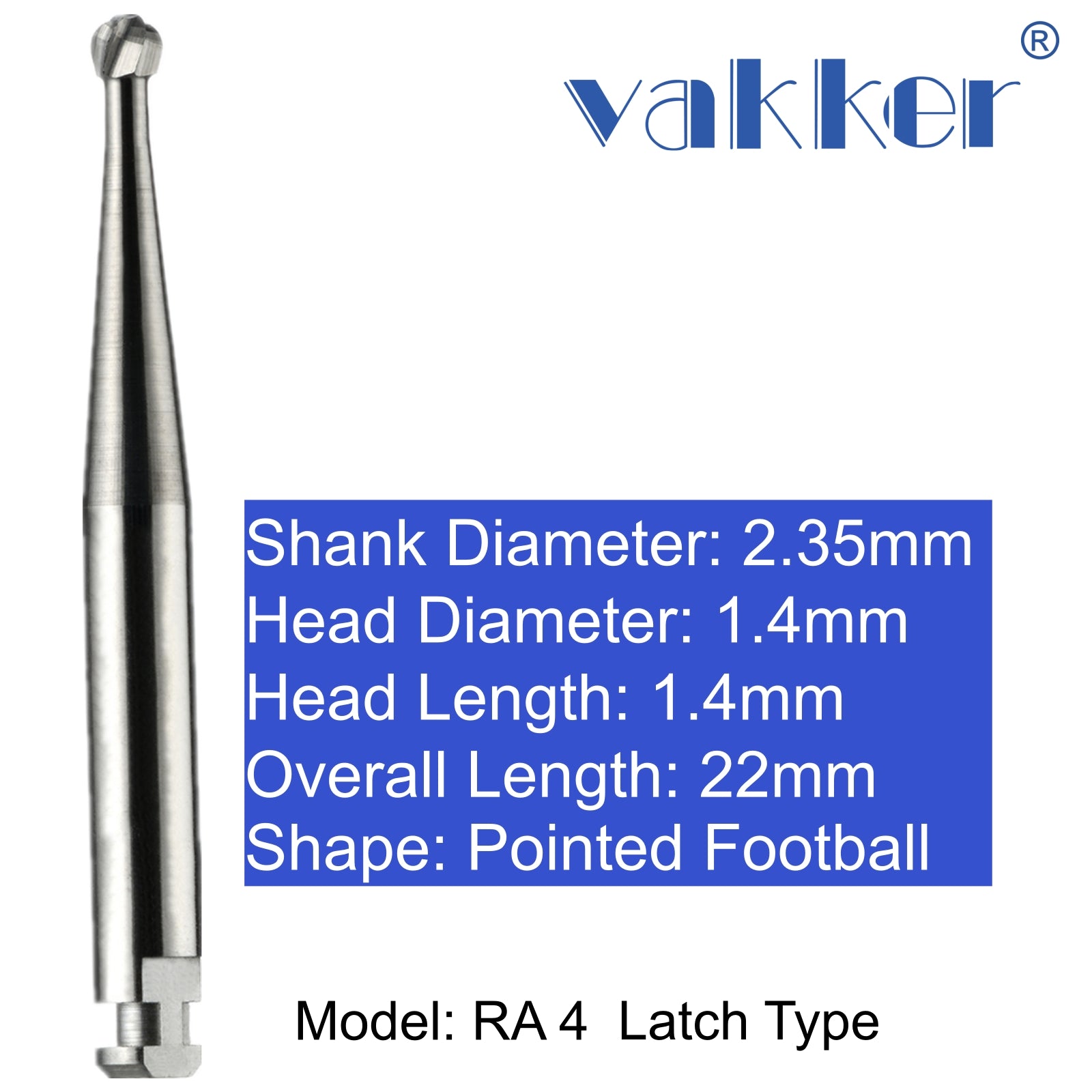Vakker® Carbide Burs Friction Grip, Latch Grip, Demo Burs 1/pk