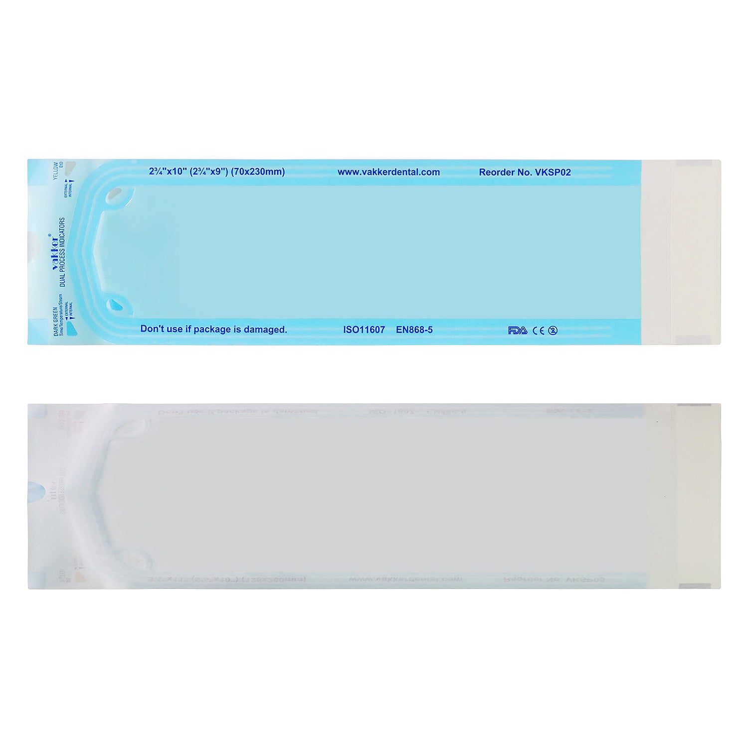 Vakker® Seal-Sealing Sterilization Pouches 200pc/box