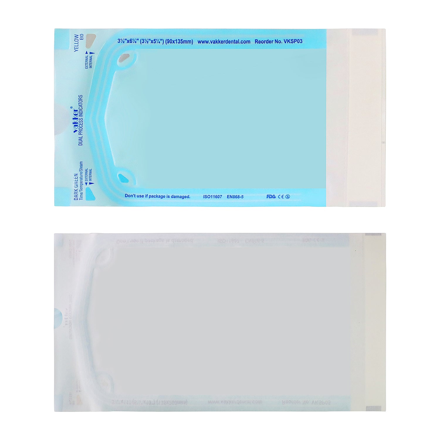 Vakker® Seal-Sealing Sterilization Pouches 200pc/box