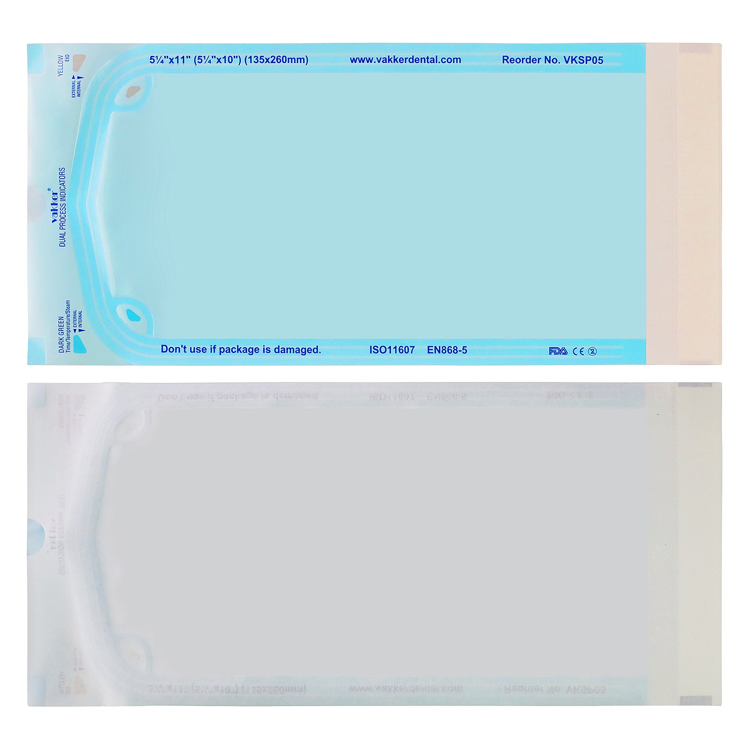 Vakker® Seal-Sealing Sterilization Pouches 200pc/box