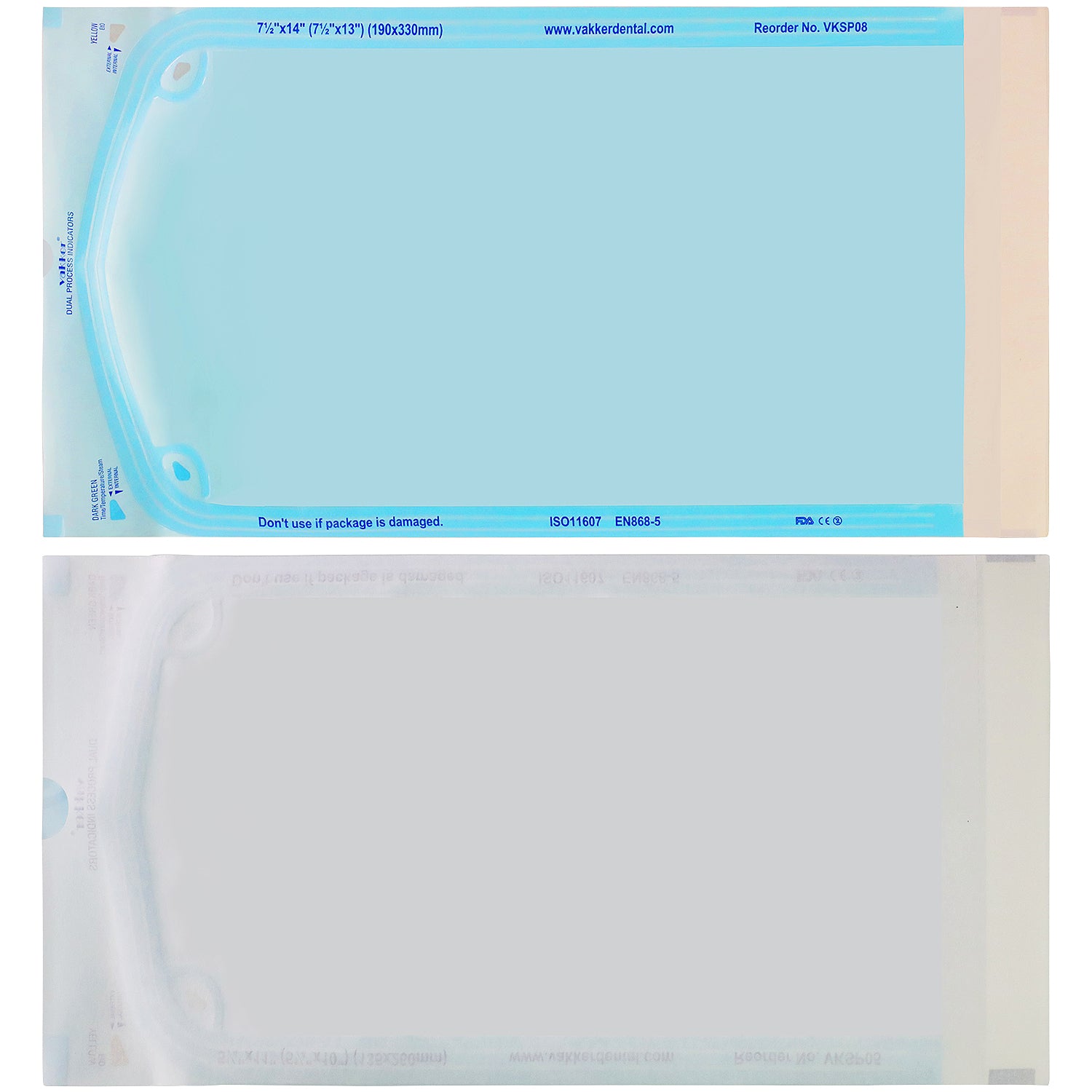 Vakker® Seal-Sealing Sterilization Pouches 200pc/box