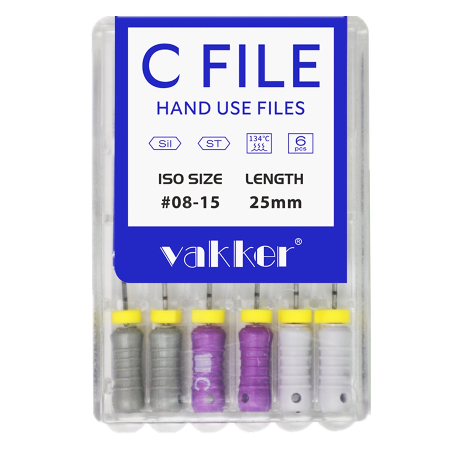 Vakker® 21/25mm C-Files Stainless Steel 6/pk Hand Use