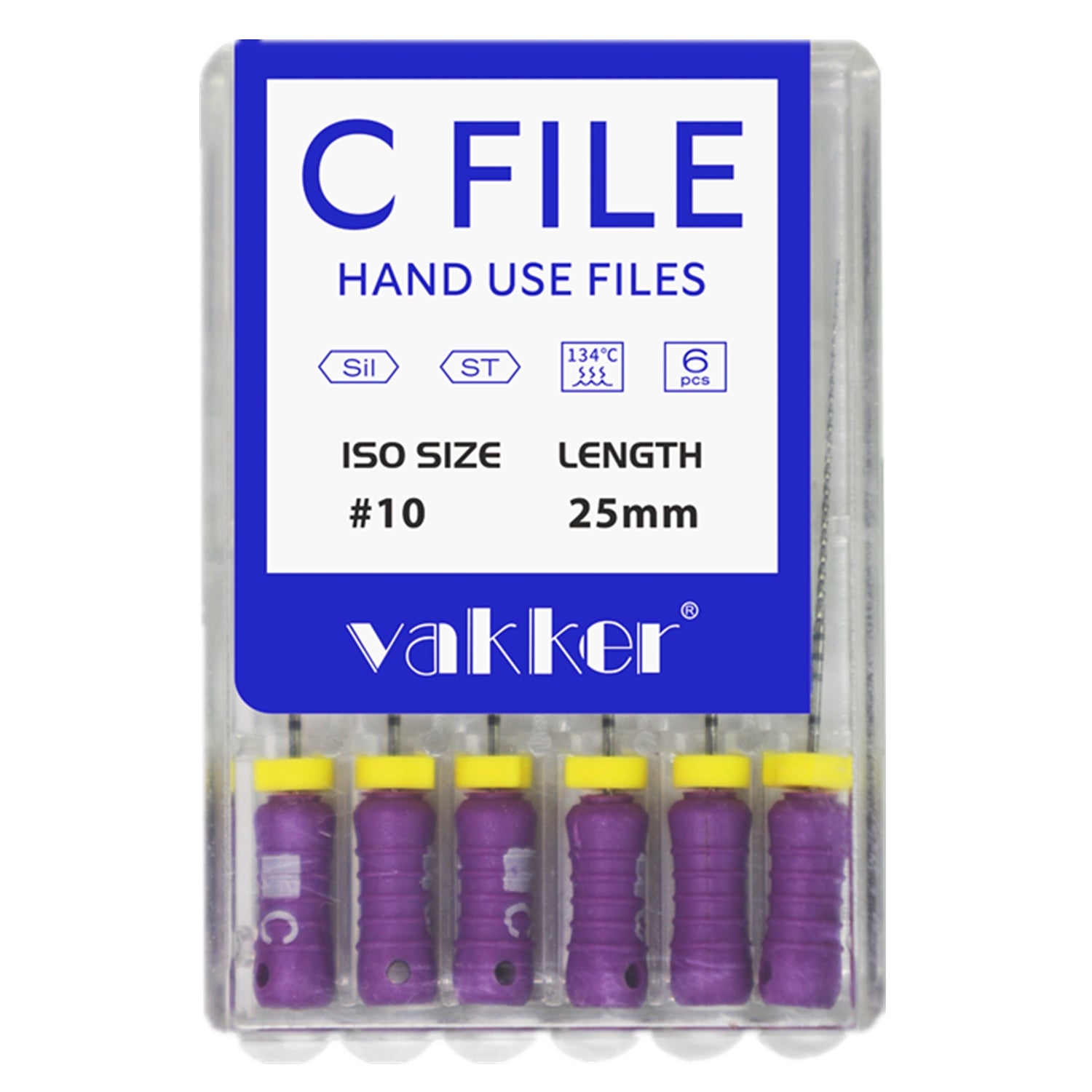 Vakker® 21/25mm C-Files Stainless Steel 6/pk Hand Use