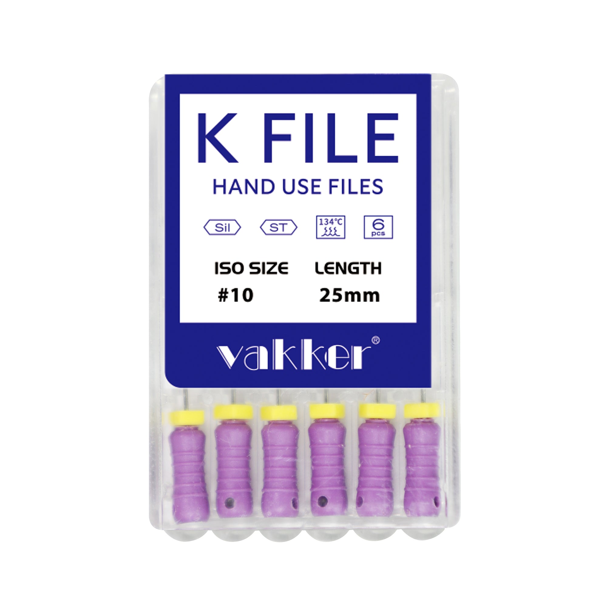 Vakker® 21/25/31mm Hand use K-Files Stainless Steel 6/pk
