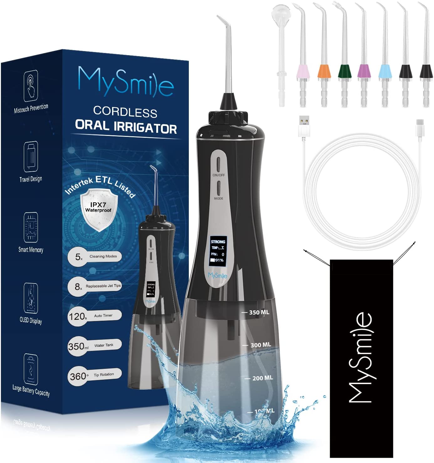 Løfte Human Titicacasøen MySmile® Cordless Powder Dental Water Flosser Portable Oral Irrigator