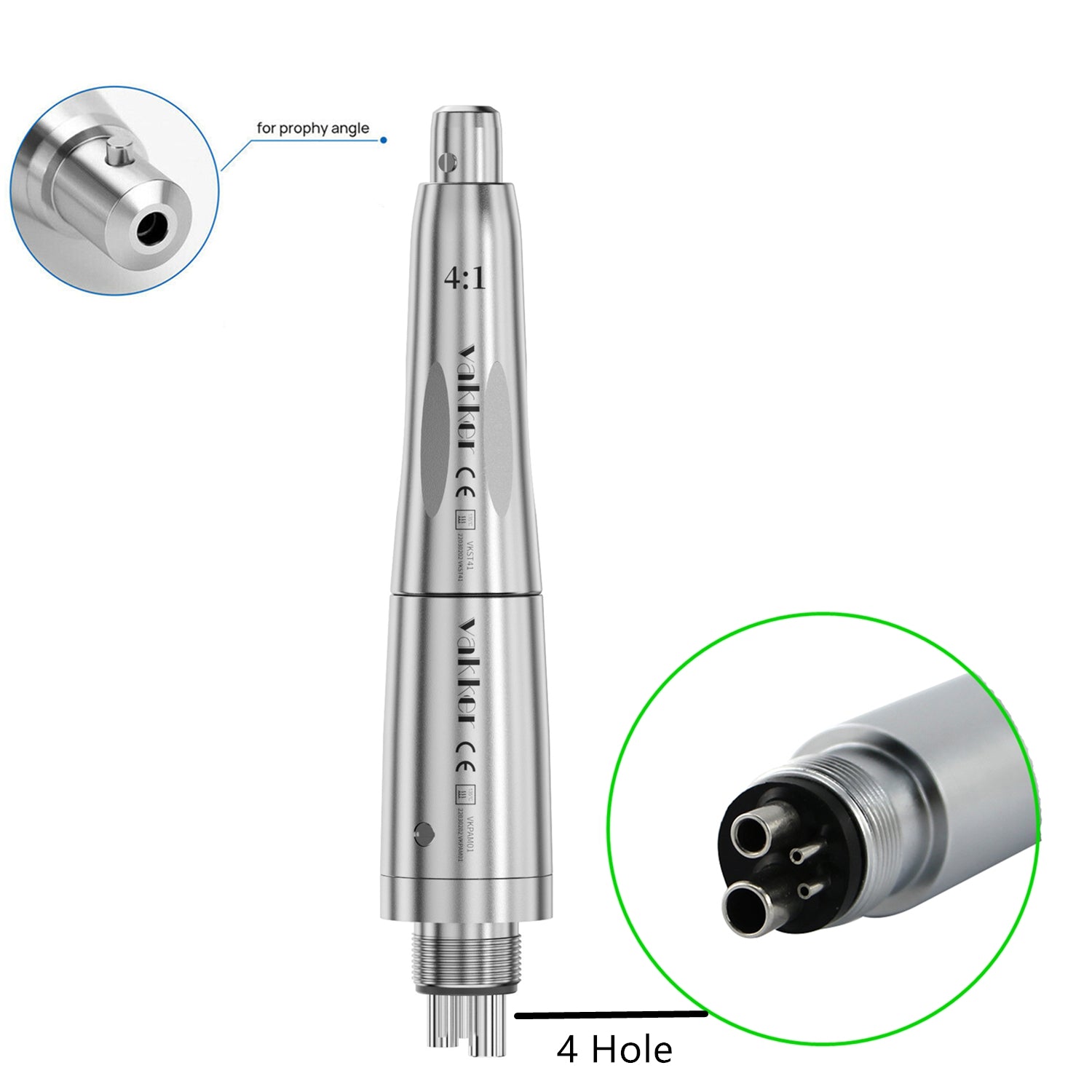 vakker 4 hole prophy air motor and handpiece set 4:1 straight reduction handpiece