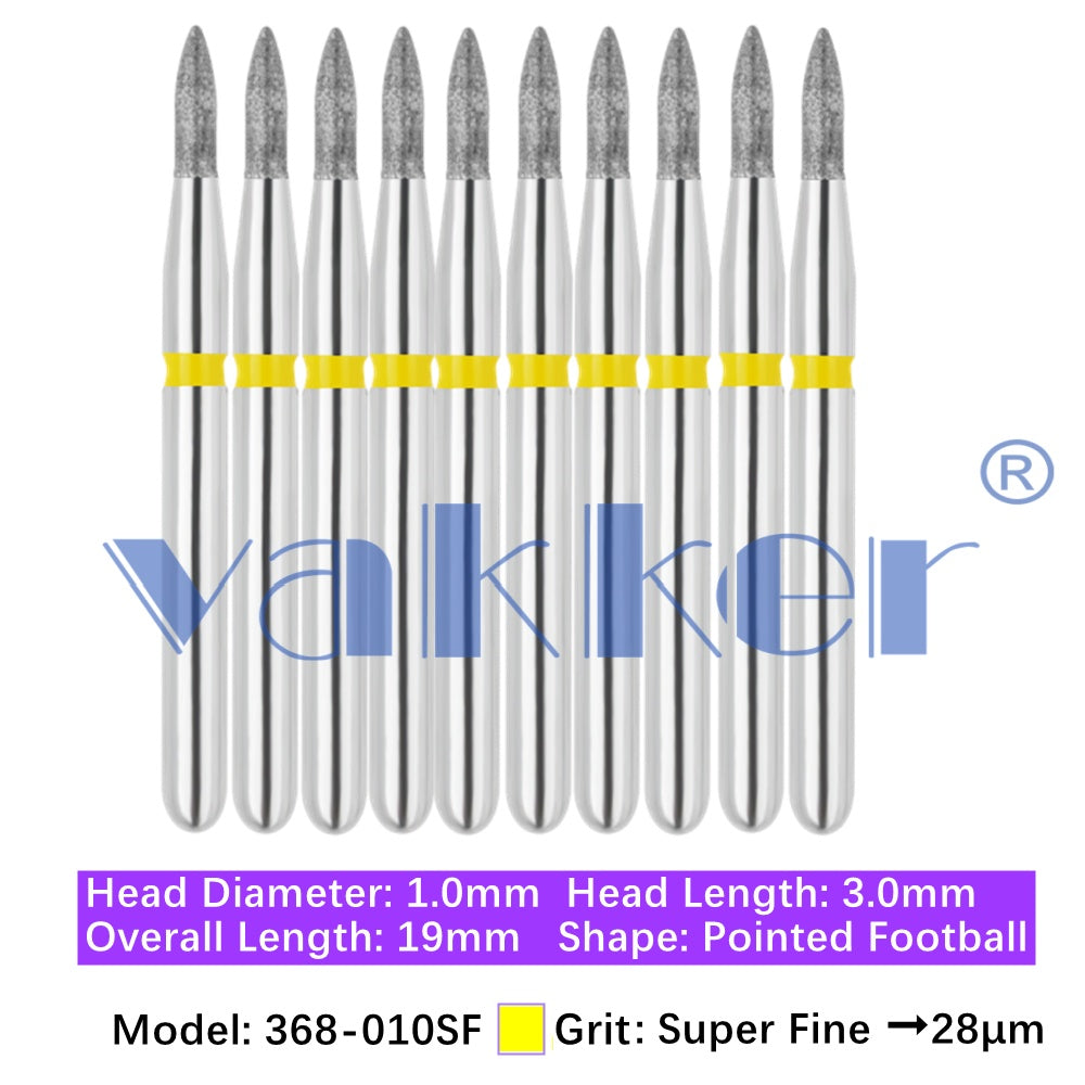 Vakker® Diamond Burs Football Diamond 10/pk