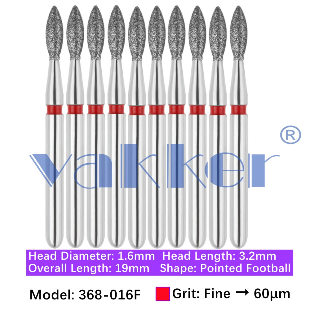 Vakker® Diamond Burs Football Diamond 10/pk