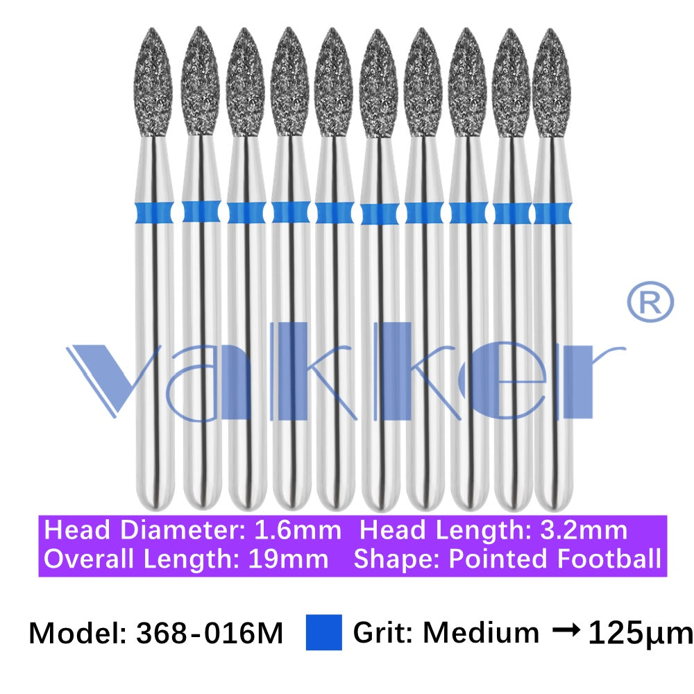 Vakker® Diamond Burs Football Diamond 10/pk