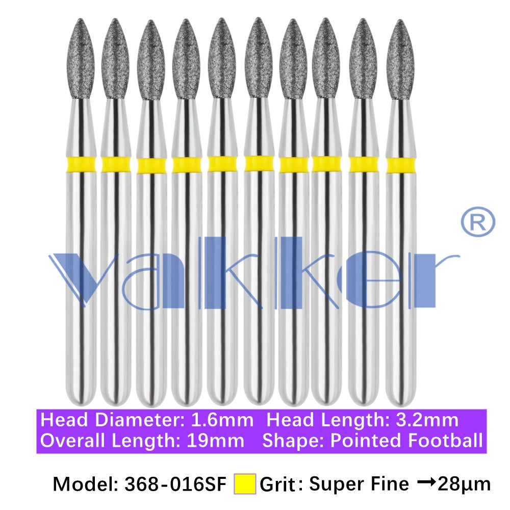 Vakker® Diamond Burs Football Diamond 10/pk