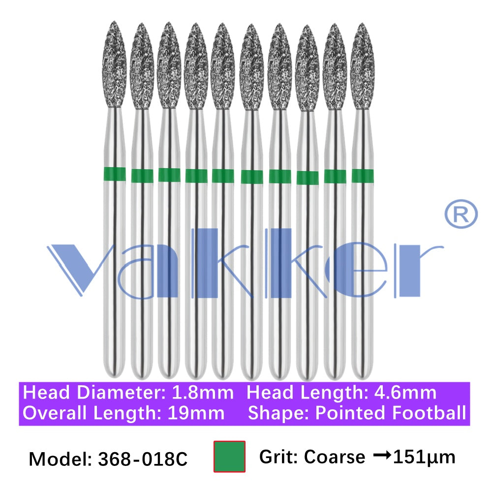 Vakker® Diamond Burs Football Diamond 10/pk