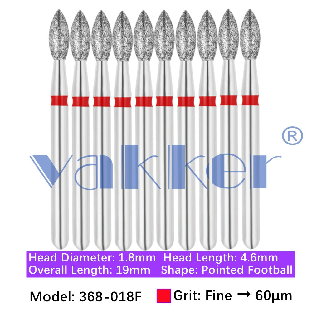 Vakker® Diamond Burs Football Diamond 10/pk