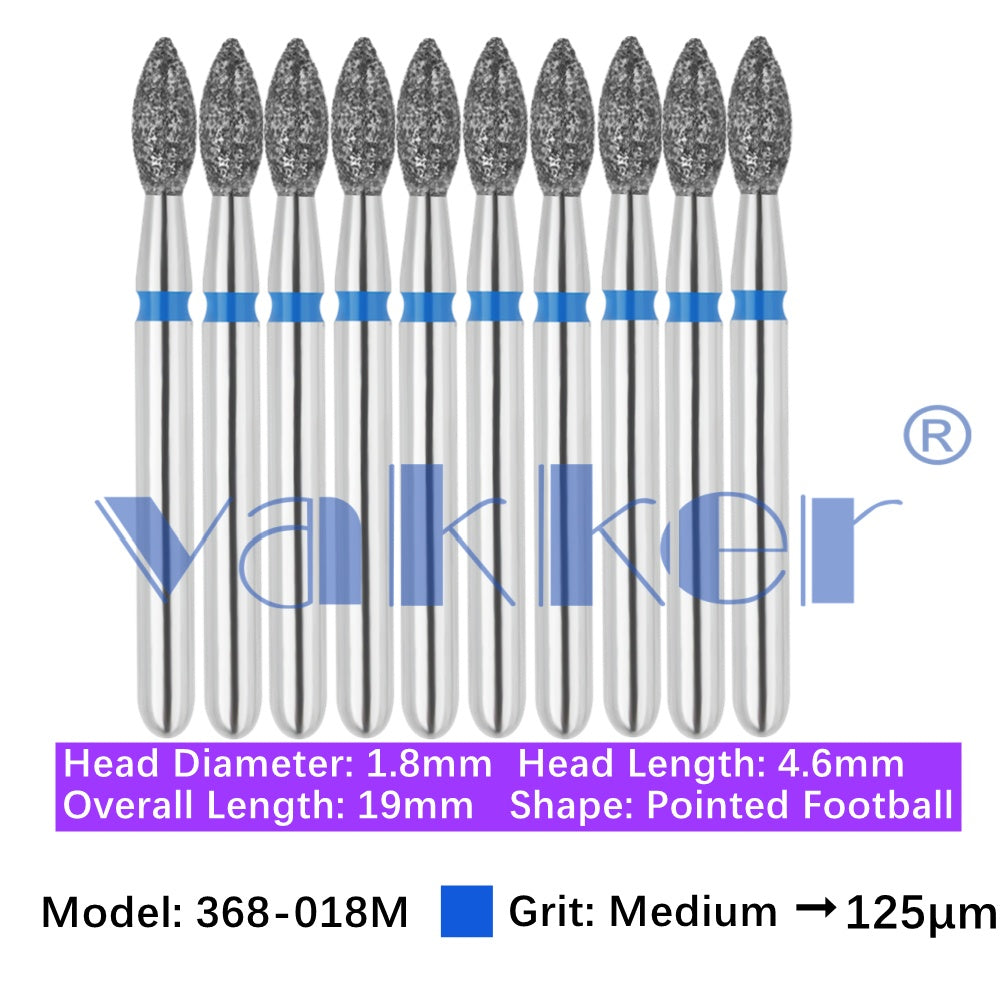 Vakker® Diamond Burs Football Diamond 10/pk