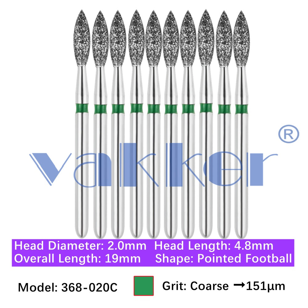 Vakker® Diamond Burs Football Diamond 10/pk