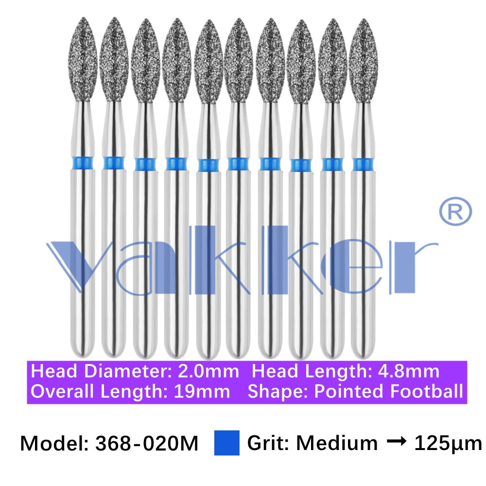 Vakker® Diamond Burs Football Diamond 10/pk