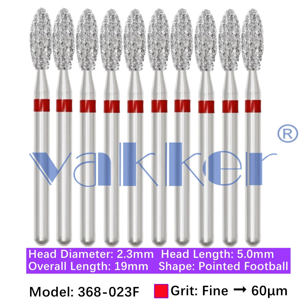 Vakker® Diamond Burs Football Diamond 10/pk