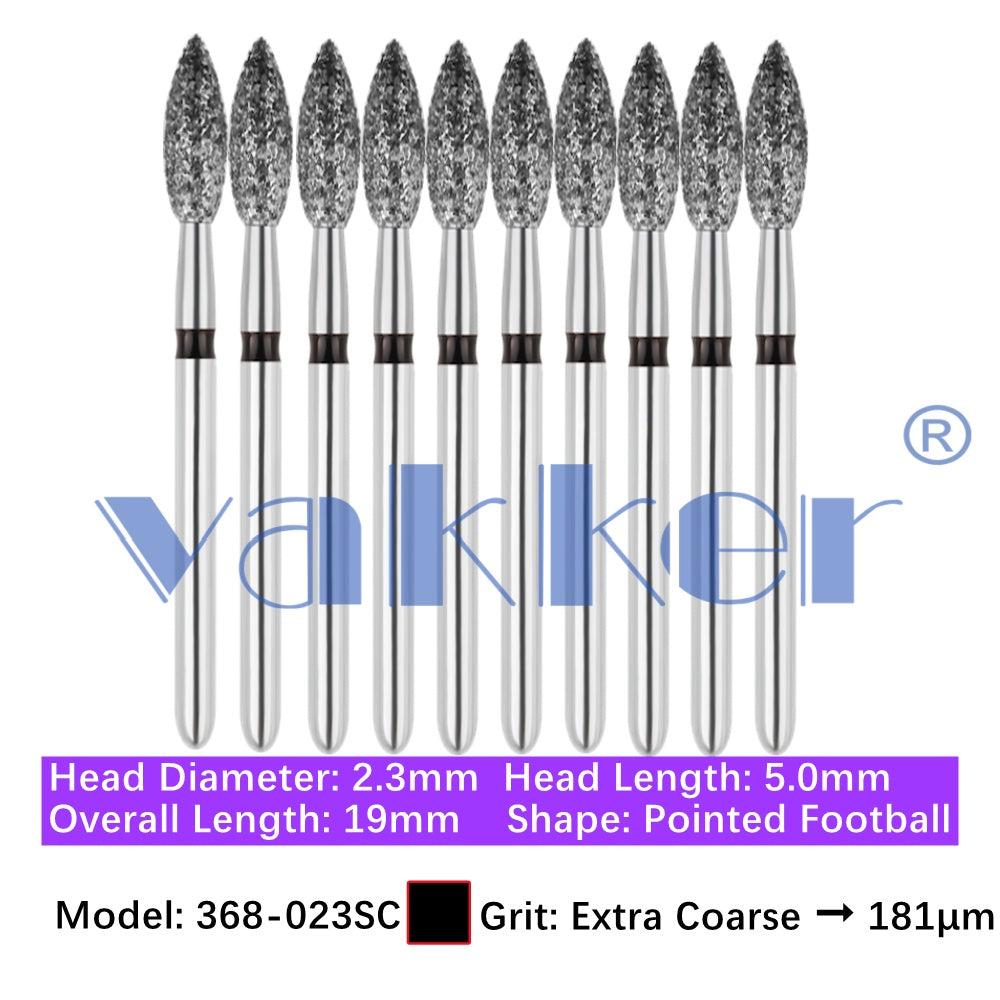 Vakker® Diamond Burs Football Diamond 10/pk