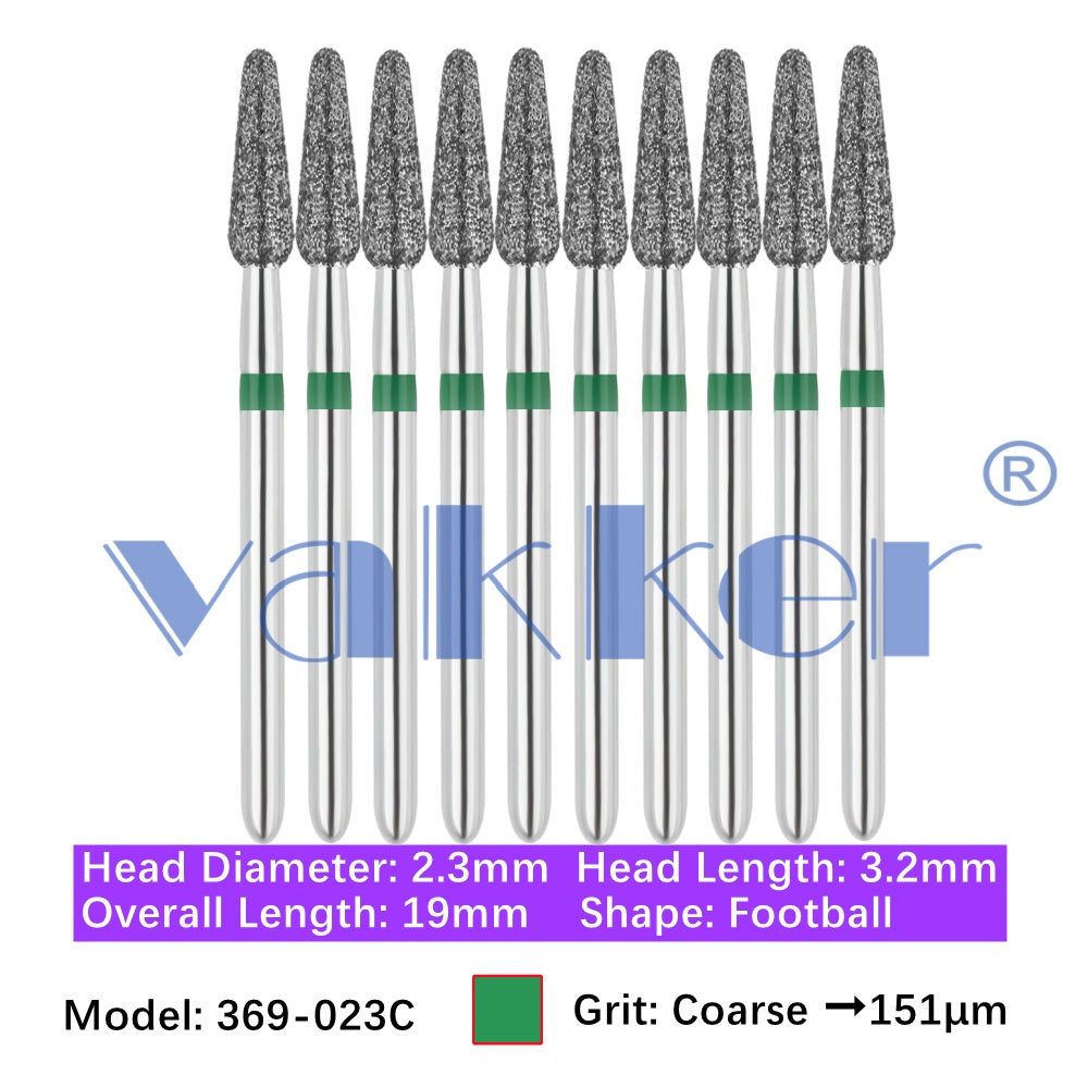 Vakker® Diamond Burs Football Diamond 10/pk