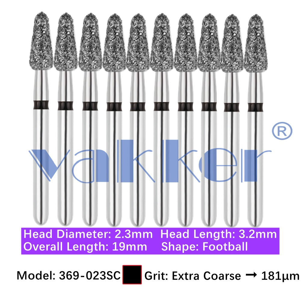 Vakker® Diamond Burs Football Diamond 10/pk