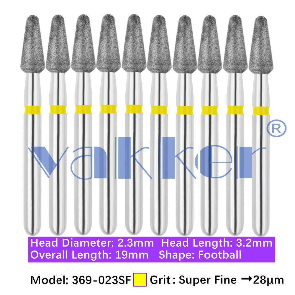 Vakker® Diamond Burs Football Diamond 10/pk