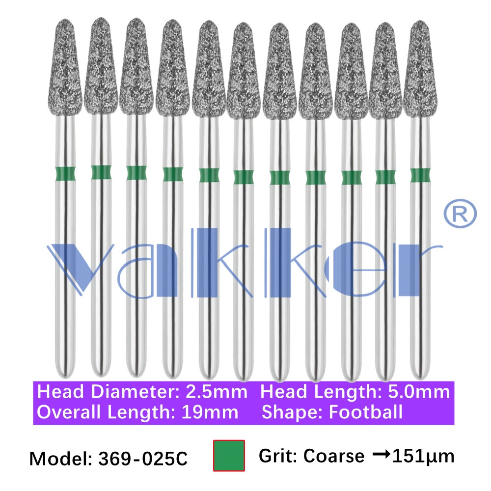 Vakker® Diamond Burs Football Diamond 10/pk