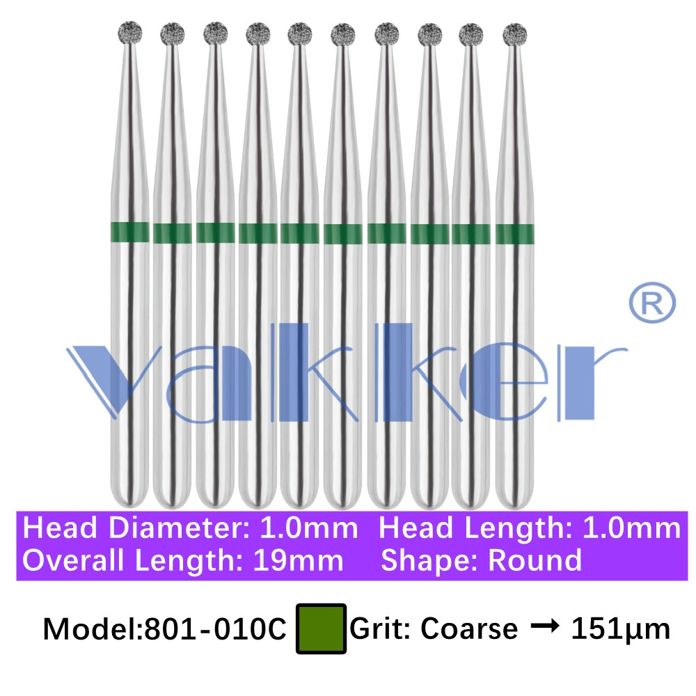 Vakker® Diamond Burs Round Diamonds 10/pk