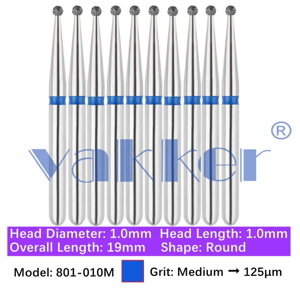 Vakker® Diamond Burs Round Diamonds 10/pk