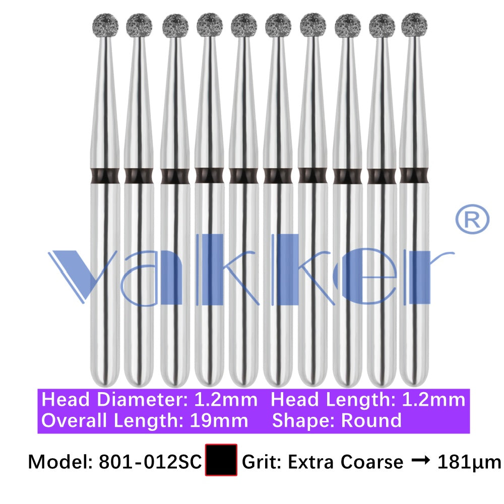 Vakker® Diamond Burs Round Diamonds 10/pk