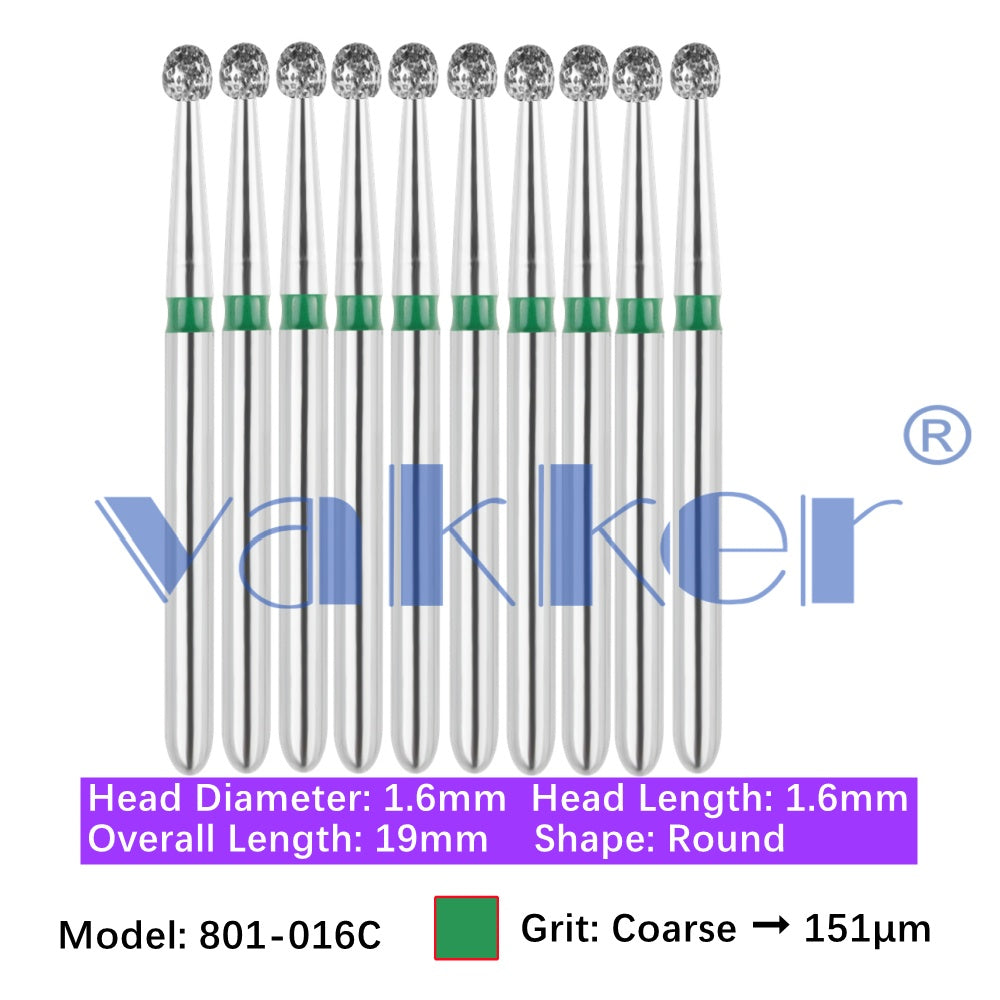 Vakker® Diamond Burs Round Diamonds 10/pk