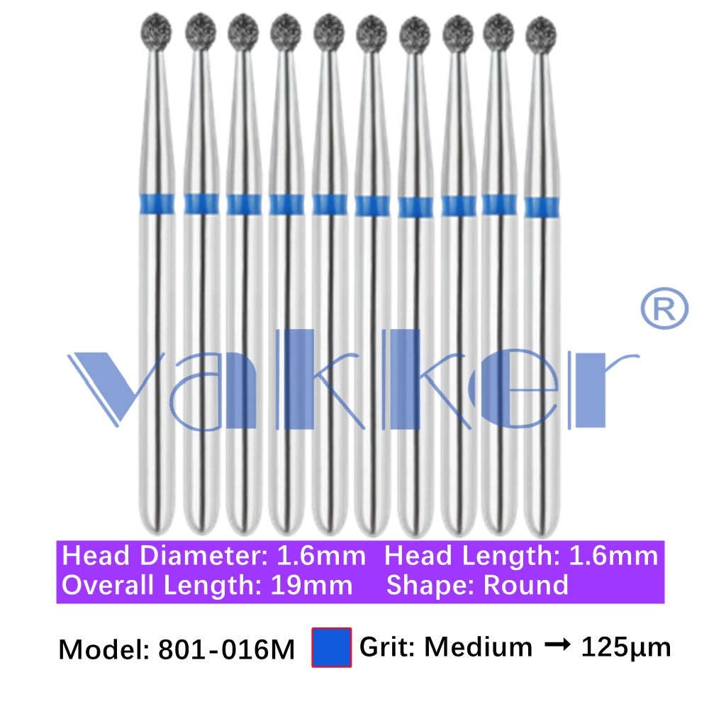 Vakker® Diamond Burs Round Diamonds 10/pk