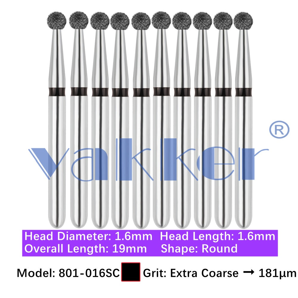 Vakker® Diamond Burs Round Diamonds 10/pk