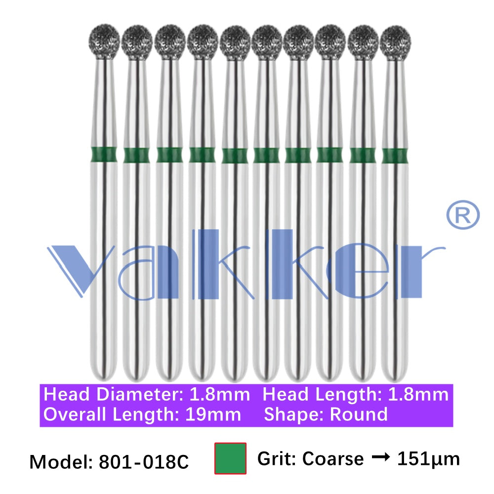 Vakker® Diamond Burs Round Diamonds 10/pk