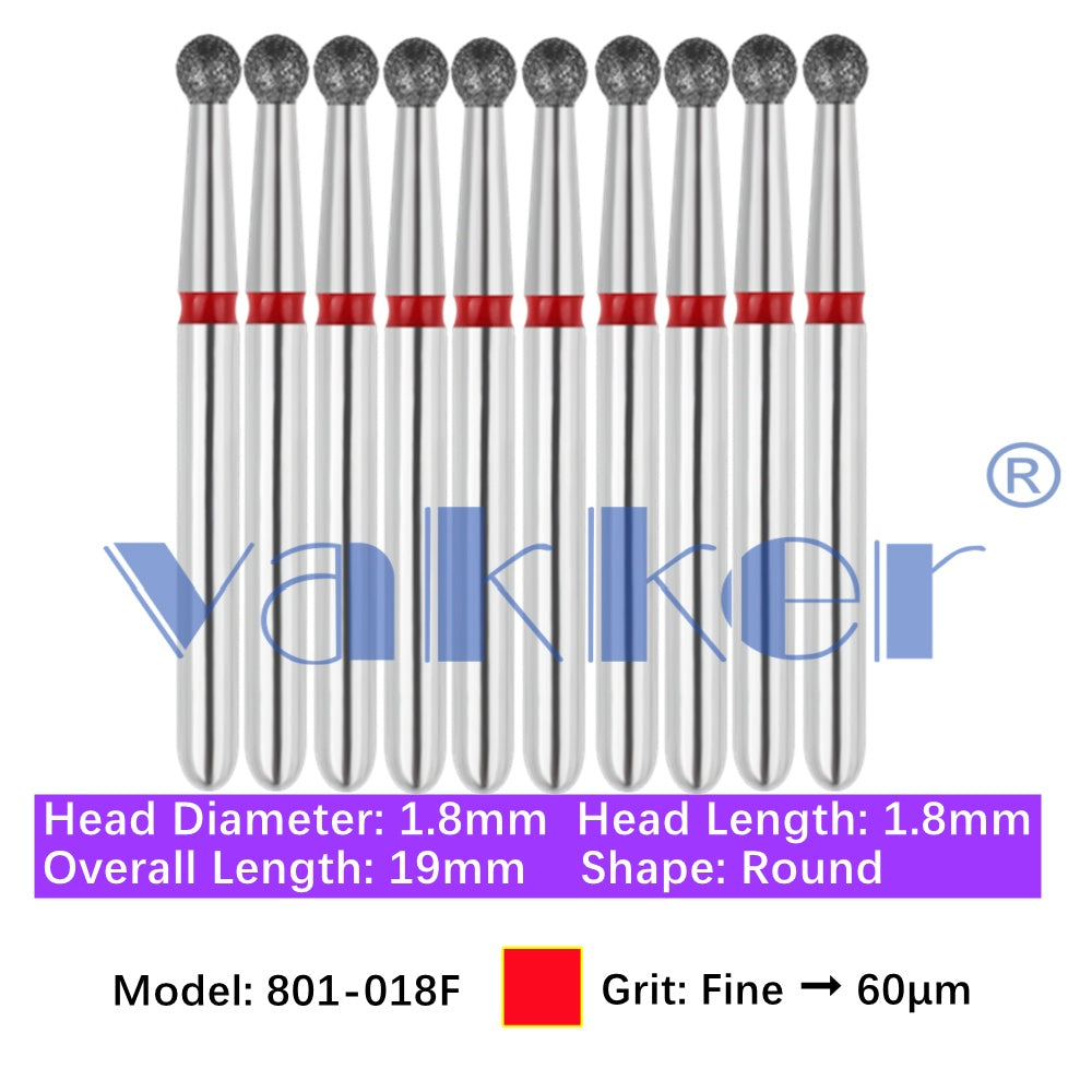 Vakker® Diamond Burs Round Diamonds 10/pk